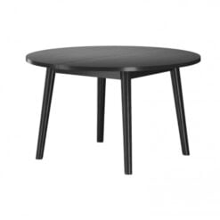 Casø 120 rundt spisebord m/udtræk i sortbejdset eg - Ø130 cm