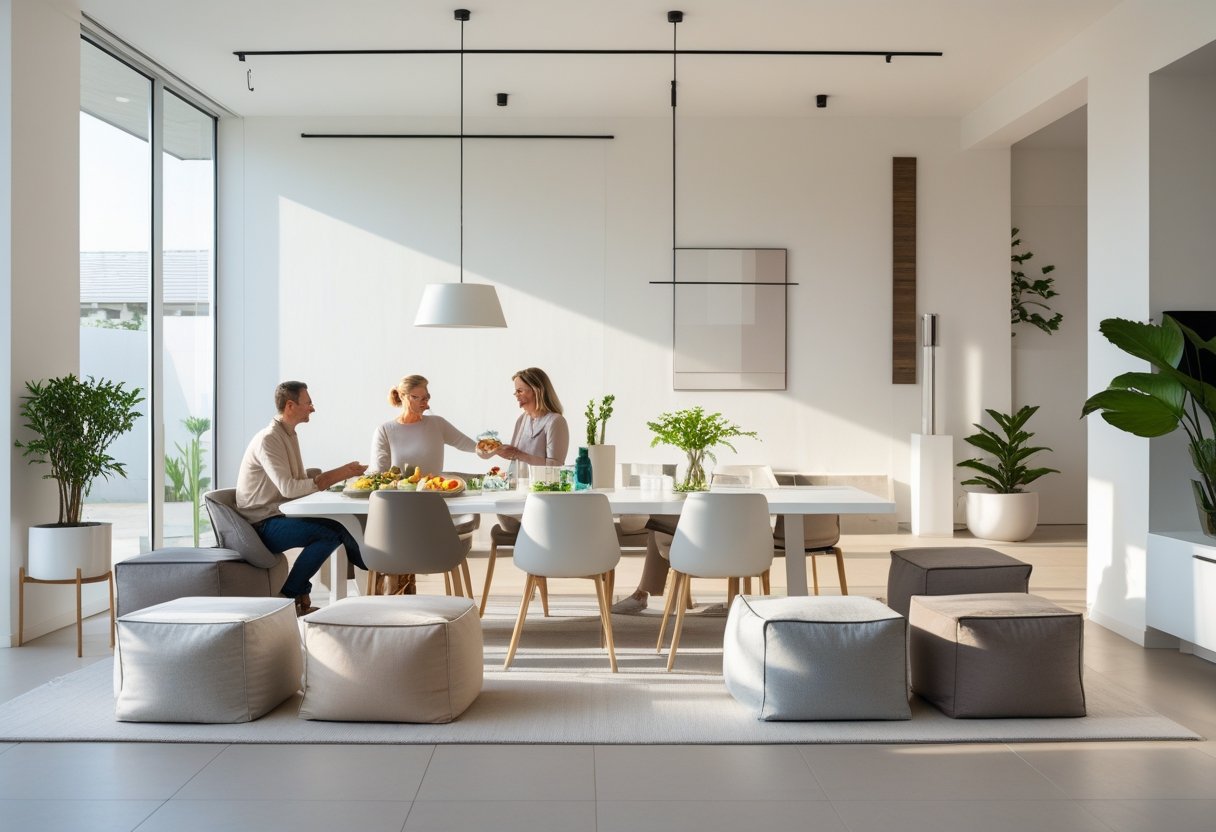 Sådan skaber du et multifunktionelt spiseområde med puf til opbevaring